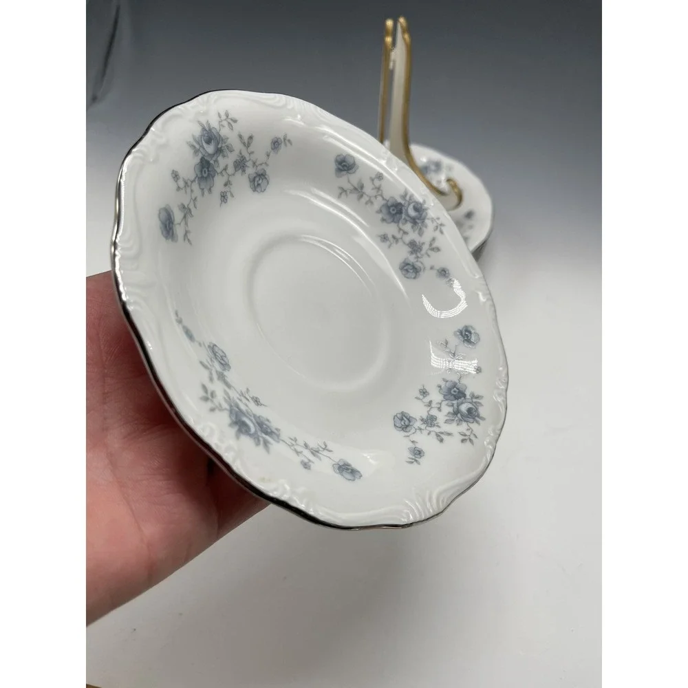 4 Johann Haviland Bavaria Germany Blue Garland Teacup Saucer‎ Plate 6